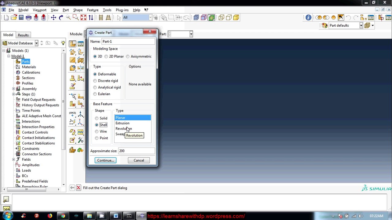 FEA of composite concrete slab in abaqus | Part module