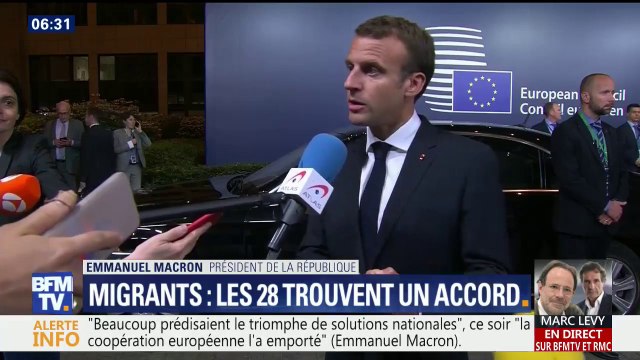 Accord sur les migrations: Nous avons réussi à obtenir une solution européenne (Macron)
