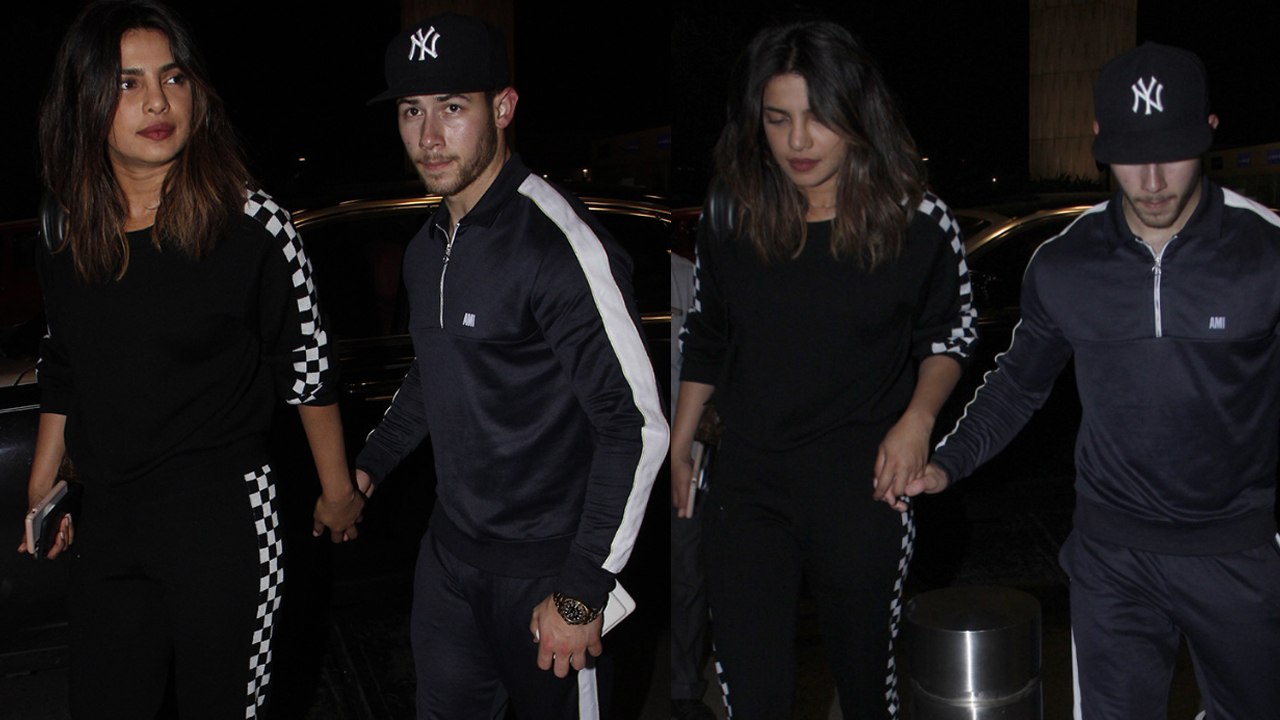 Priyanka Chopra & Nick Jonas Fly off for US, spotted at Mumbai airport; Watch Video । FilmiBeat
