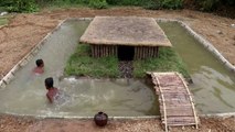 Primitive Technology Build Swimming Pool Around Underground House