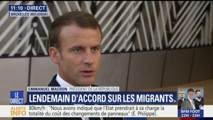 Sommet européen sur la question migratoire: "Nous avons hier montré qu'un accord était possible (...) c'est une approche complète", se réjouit Macron