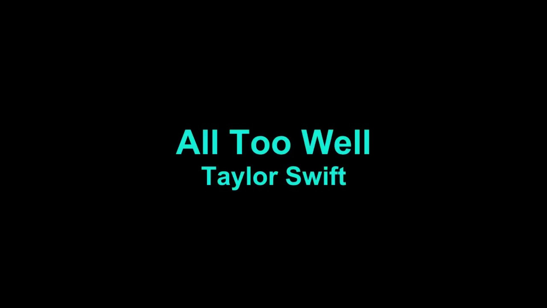 Taylor Swift All Too Well Karaoke Instrumental