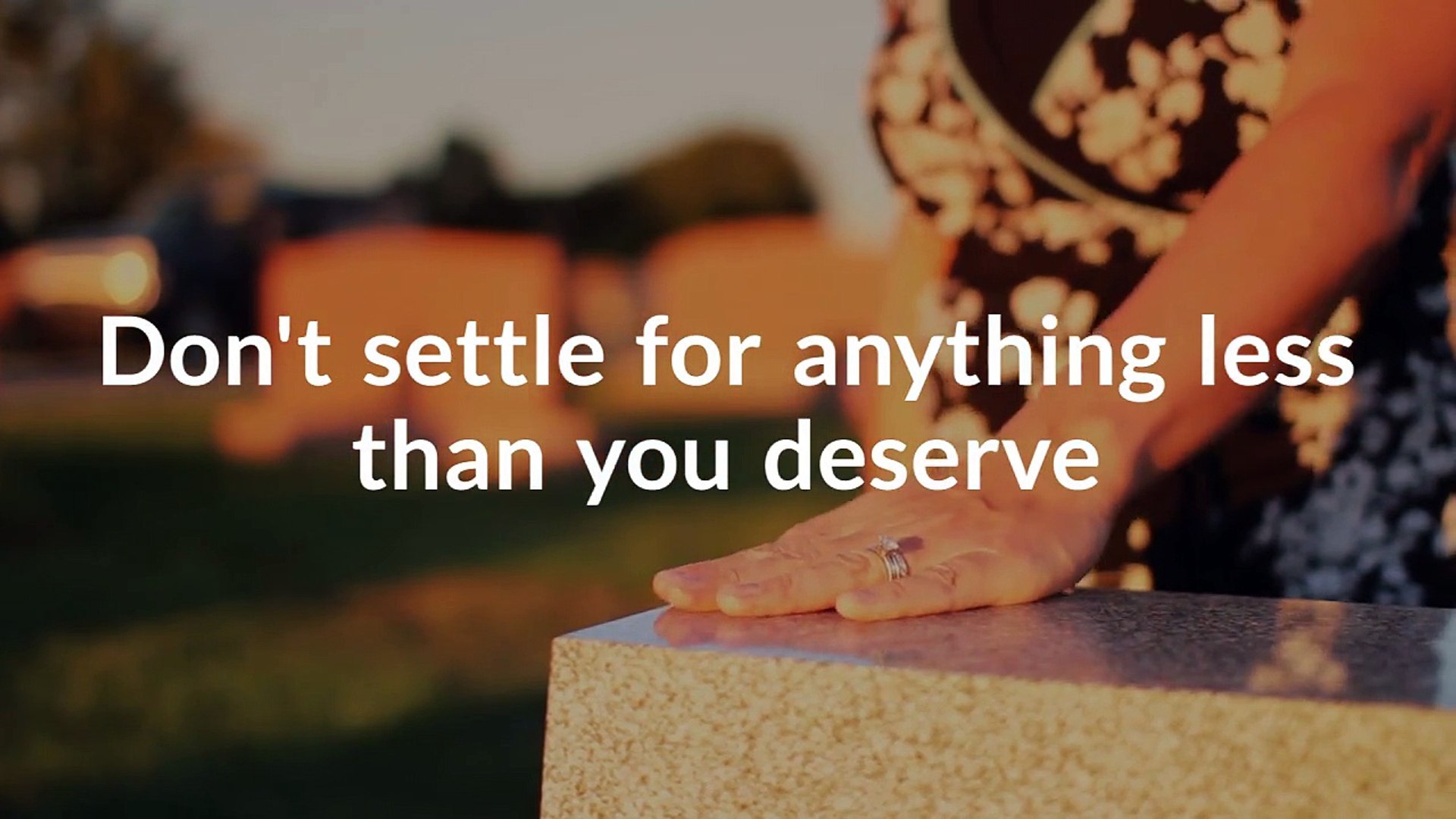 Don T Settle For Anything Less Video Dailymotion