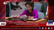 At UN, Pakistan urges Afghan parties to negotiate peace settlement maleeha lodhi talk about peace in Afghan