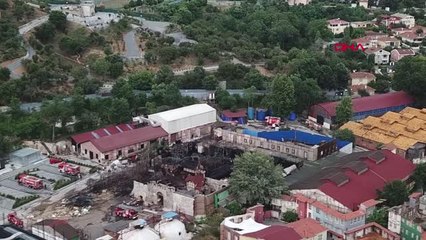 Havadan Görüntülerle Beykoz'da Yanan Fabrika