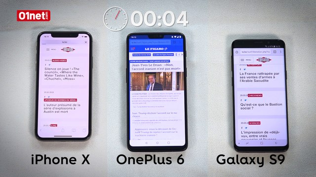 iPhone X, OnePlus 6, Galaxy S9 : lequel de ces trois smartphones est le plus rapide ?