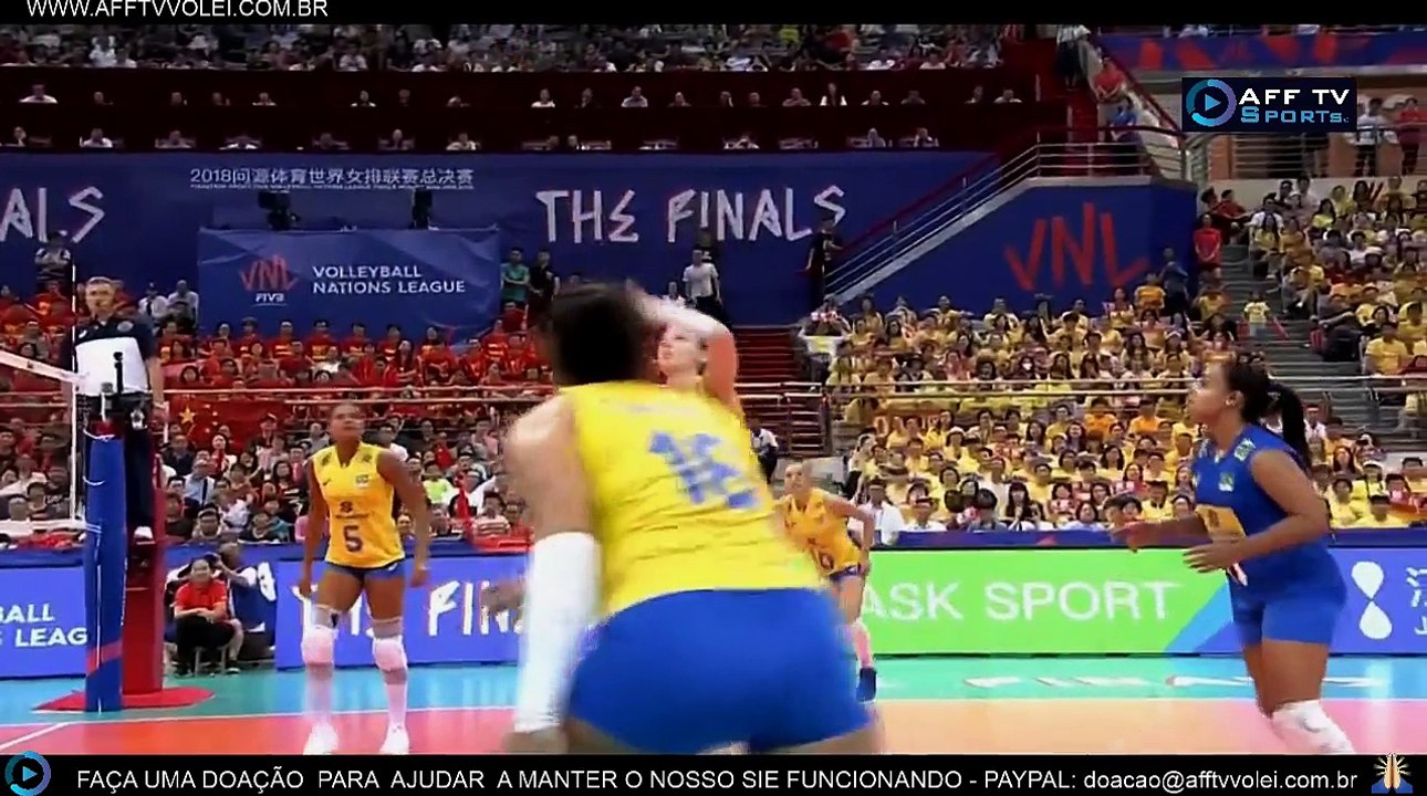3º SET: BRASIL x CHINA – LIGA DAS NAÇÕES FEMININA – 29/06/2018