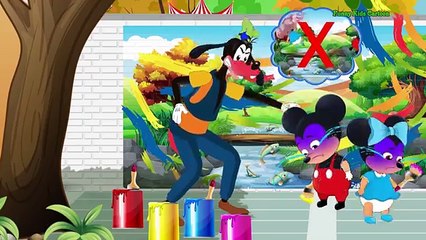 Mickey Mouse et Minnie Mouse peignent l'arc-en-ciel sur le mur! Apprendre les couleurs avec Mickey Mous