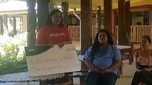Digicel Marketing Executive Charlize Leo who is also the reigning Miss Samoa Faafafine Association Incorporated presented a donation to the Little Sisters of th