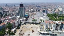 Taksim'de Yıkımı Tamamlanan Akm Havadan Görüntülendi