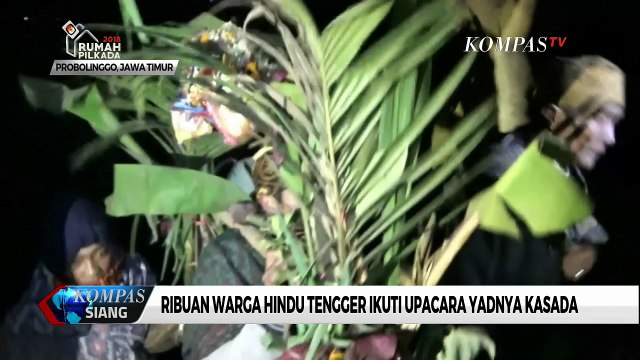 Ribuan Warga Hindu Tengger Ikuti Upacara Yadnya Kasada