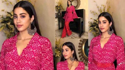 Jhanvi Kapoor Pink Ethnic Dress में दिखीं बेहद Stylish | Boldsky