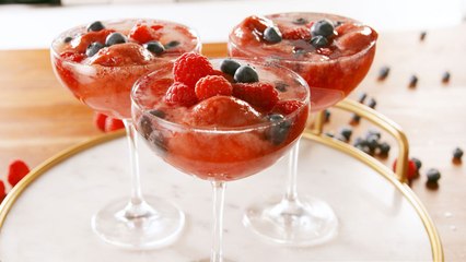 Rosé Sangria Floats Are The Best Hack For Raspberry Sorbet