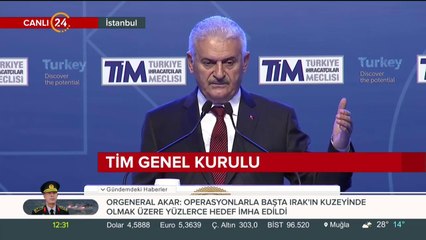 Başbakan Yıldırım TİM Genel Kurulu'nda konuşuyor