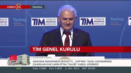 Başbakan Yıldırım TİM Genel Kurulu'nda konuşuyor