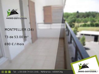 T3 53.00m2 A louer sur Montpellier - 690 Euros/mois