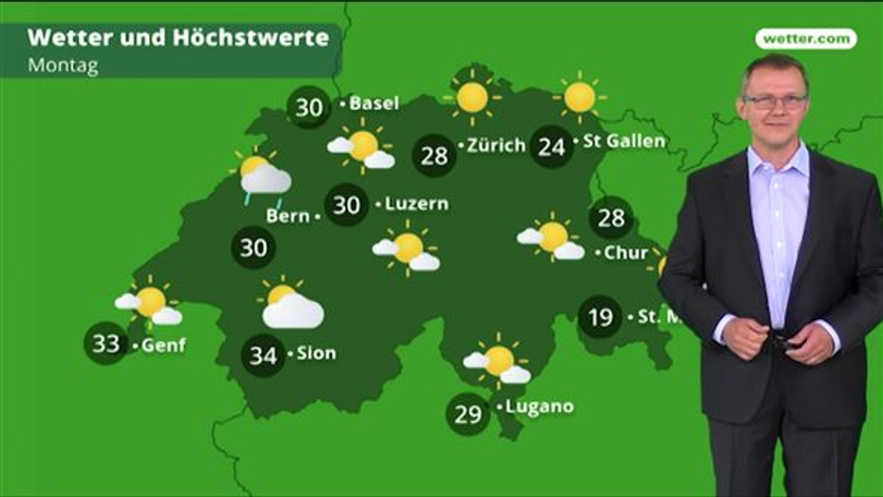 Das Wetter in der Schweiz am 30. Juni 2018