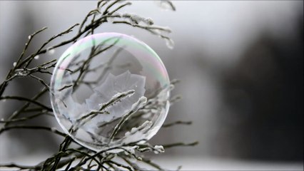 Bubble Turning Into Ice