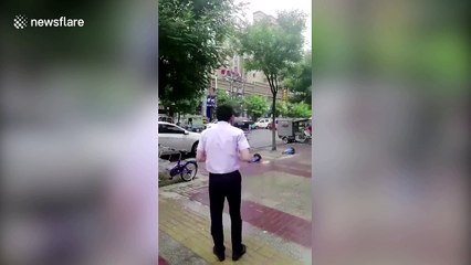 BANG! Moment electrical transformer explodes in China