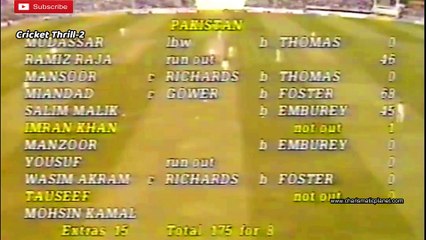 Imran Khan 2 Massive Six vs England 3rd ODI in 1987