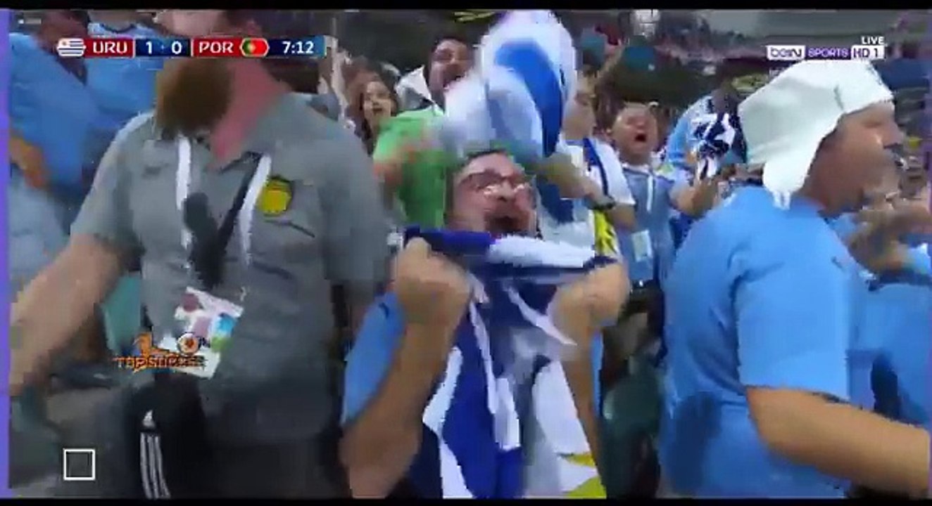 ملخص مباراة البرتغال واوروجواي 1-2 تألق سواريز - جنون حفيظ دراجي - كأس العالم