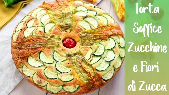 TORTA SALATA SOFFICE ZUCCHINE E FIORI DI ZUCCA Una torta rustica semplice e gustosissima SCOPRI DI PIÙ▶︎