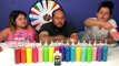 3 COLORS OF GLUE SLIME CHALLENGE CHALLENGE MYSTERY WHEEL OF SLIME EDITION WITH OUR DAD