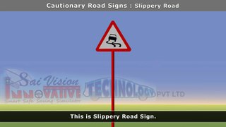 Signboard - Slippery Road