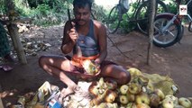 Toddy Palm Fruits  Amazing Palm Fruit Cutting Skills (Taati Munjalu)  Indian Street Food