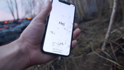 Throwing an iPhone X Into 100 FT. Lava Fissure TechRax