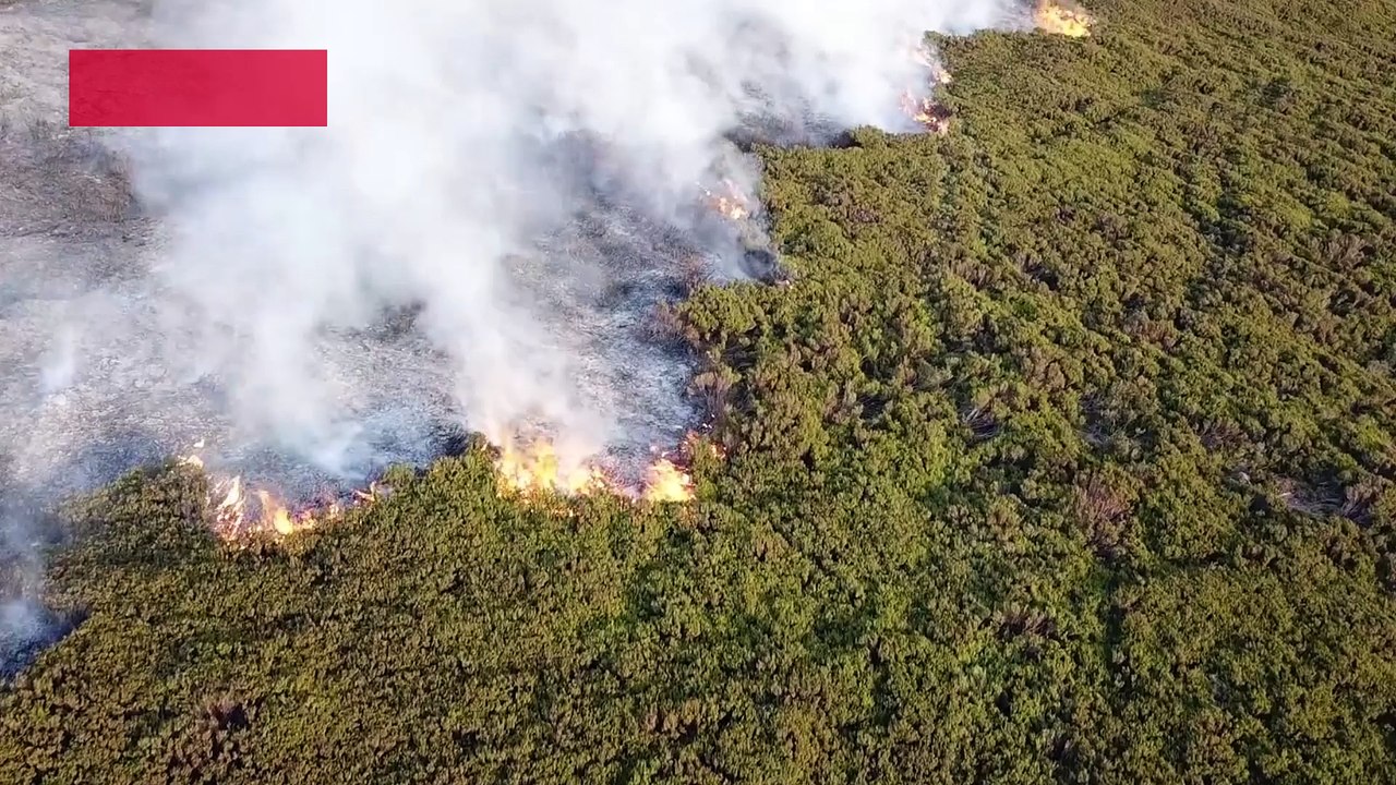 Drone Footage Shows Wildfire In Saddleworth Moor, England