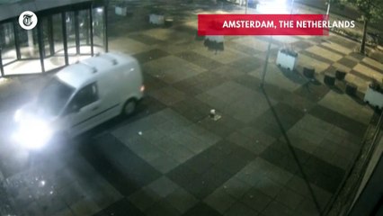 Van Slams Into Newspaper's Headquarters, Driver Then Lights It On Fire