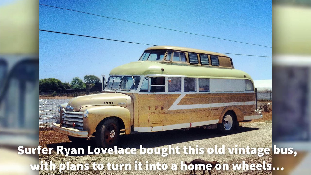 Surfer Ryan Lovelace and His Girlfriend Turned This Vintage Bus into a Stunning Home on Wheels