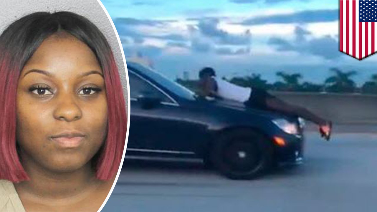 Woman drives 19 miles with ex on hood of her car