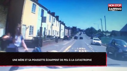 Angleterre : Une maman et sa poussette échappent de peu au drame (Vidéo)