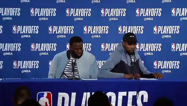 Green & Durant postgame conference Spurs vs Warriors Game 5 April 24, 2018 NBA Playoffs