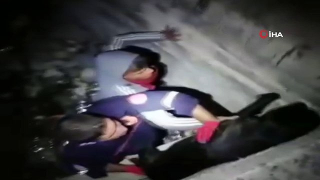 Çukura düşen köpek, kendisini kurtaran itfaiyecilerin yanından ayrılmak istemedi