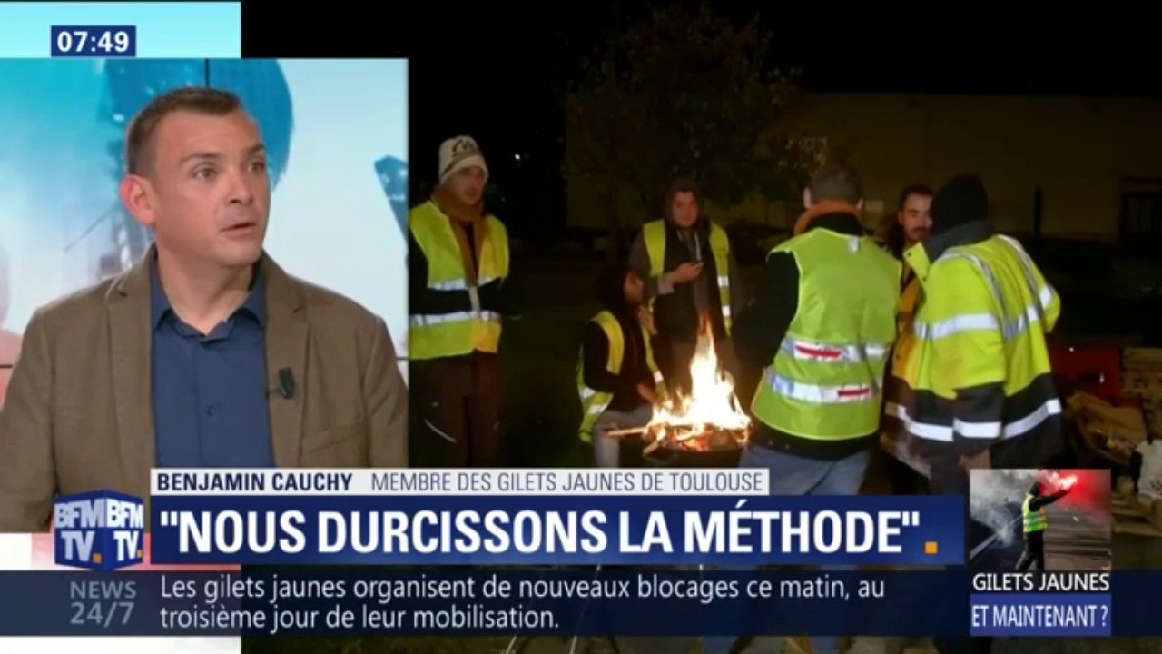 Gilets jaunes: "Nous durcissons la méthode au regard de la non-réponse du gouvernement" explique un membre des gilets jaunes