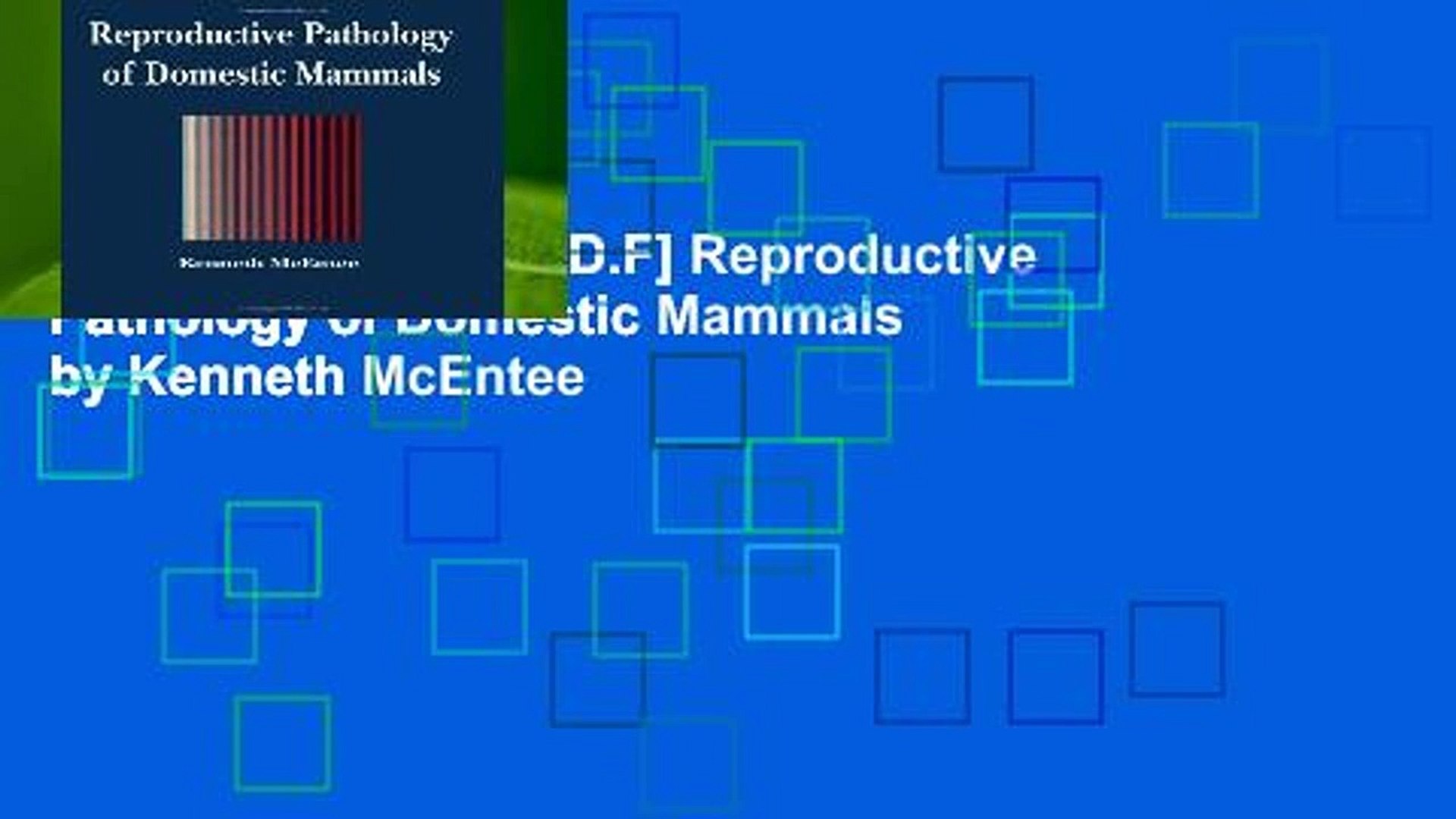 D.O.W.N.L.O.A.D [P.D.F] Reproductive Pathology of Domestic Mammals by Kenneth McEntee