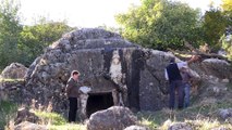 Adıyaman'da Roma dönemine ait kaya mezar bulundu