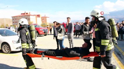 Öğrencilere yangın eğitimi verildi