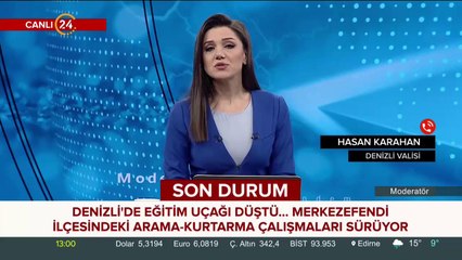 Denizli'de eğitim uçağı düştü