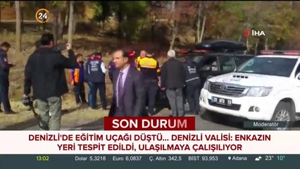 Denizli'de eğitim uçağı düştü