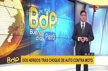 La Victoria: dos personas heridas deja choque de auto contra moto
