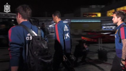 La llegada de la selección española a Madrid tras el partido ante Bosnia en Gran Canaria