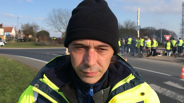 Michaël fait partie des Gilets jaunes à être mobilisés au rond point Lazzaro àColombelles