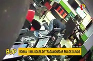 Los Olivos: delincuentes roban 11 mil soles de tragamonedas