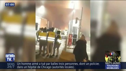 En Gironde, des gilets jaunes mettent le feu à des automates au poste de péage de Virsac