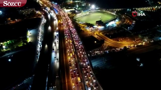 E-5'te geri geri gidip trafiği alt üst ettiler