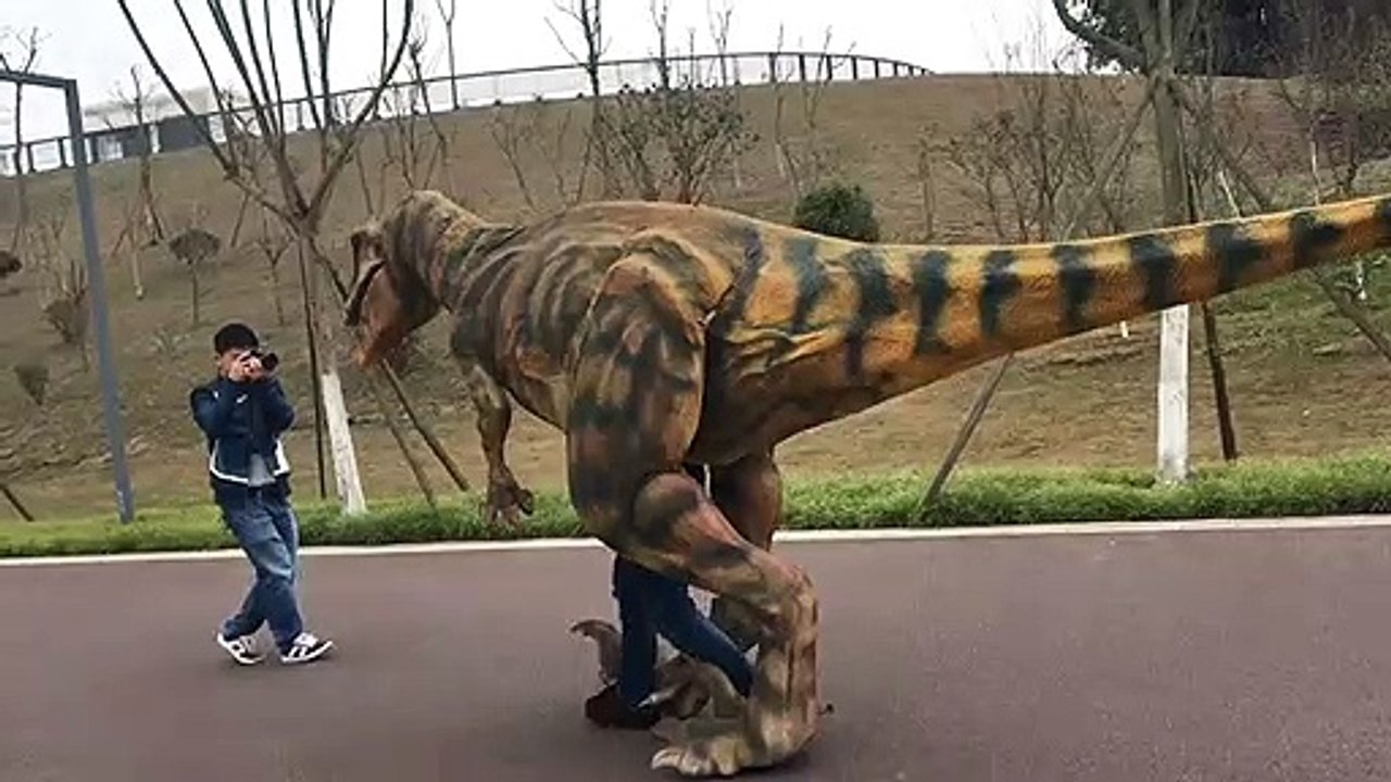 Artificial animatronic dinosaur suits costume adult walking human controlled dinosaur for plaza and shopping mall